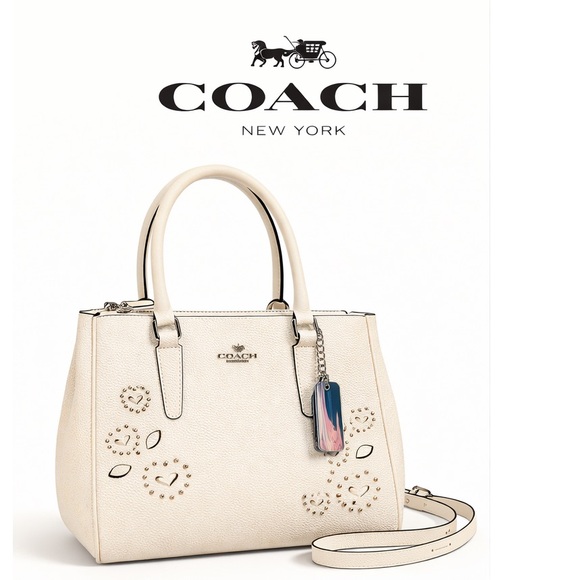 Coach Handbags - Coach Mini Surrey Crossbody Chalk Multi Heart Print F46292 NWT Satchel Bag